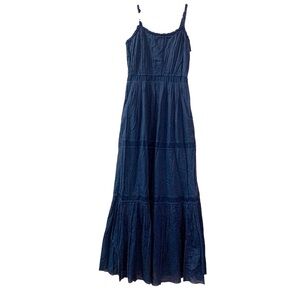 Alberta Ferretti NEW Maxi Dress Blue 2 Pockets Sheer Whimsical Vacation Travel